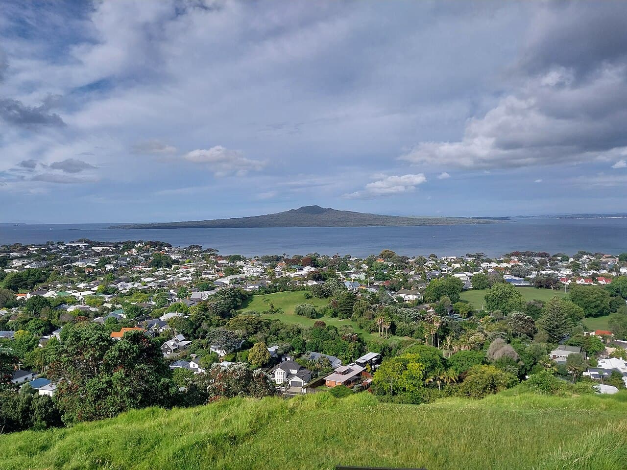 Rangitoto Island volcano viewed from Auckland