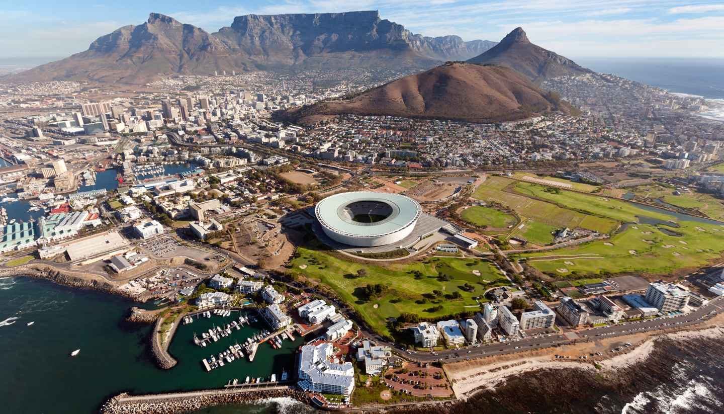 Table Mountain rising over Cape Town