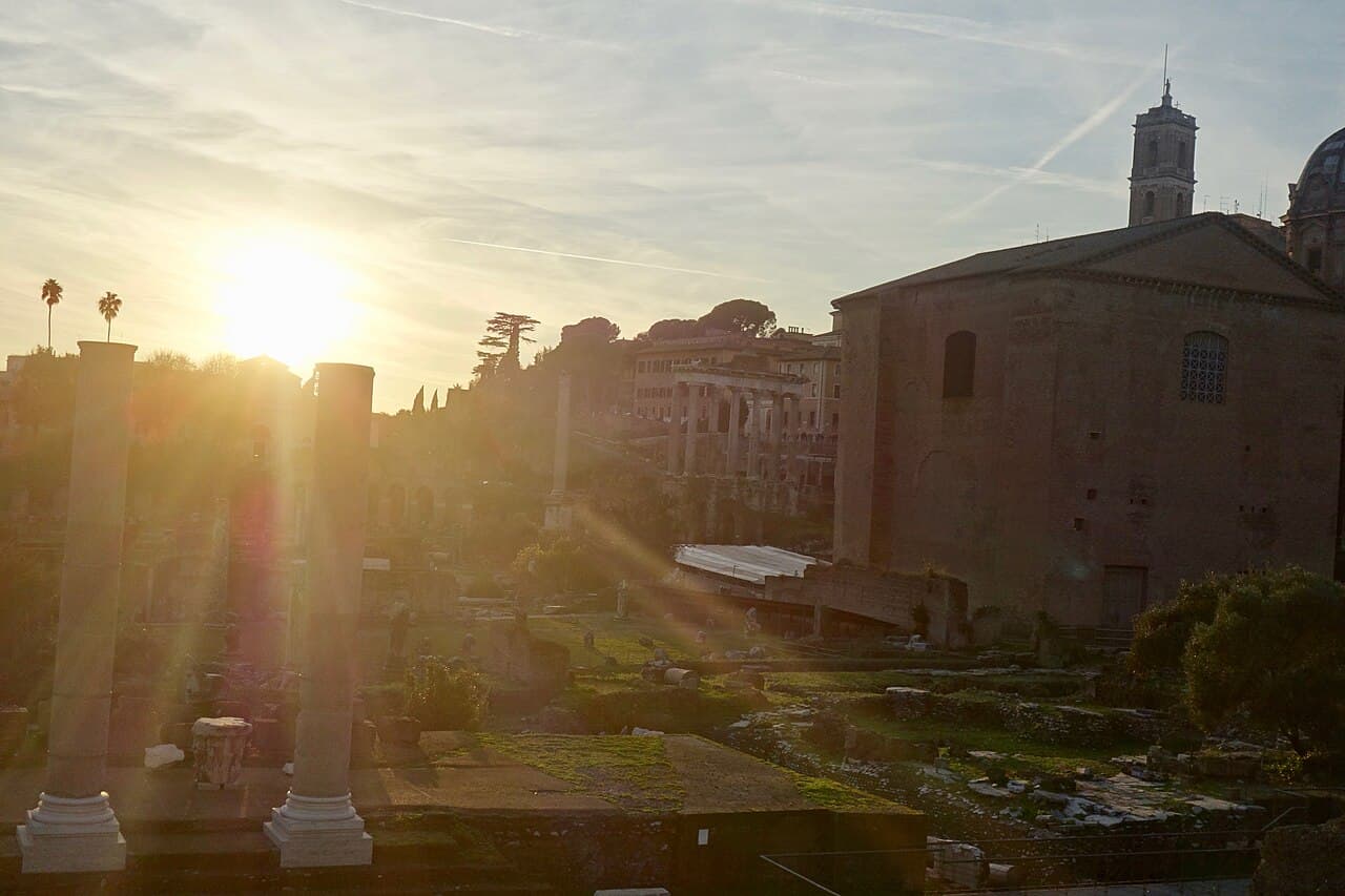 View across the rooftops of Rome